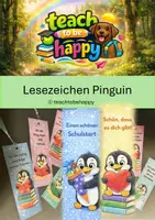 Vorschau - Anderer Materialtyp - Lesezeichen Pinguin Einschulung Lesepass - Deckblatt