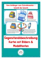 Vorschau - Arbeitsblätter - Gegenstandsbeschreibung. Differnzierungsmaterial. Kartei mit Bildern & Modelltexten - Deckblatt