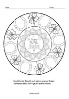 Vorschau - Arbeitsblätter - 🎨Mandala Neujahr | kreativ gestalten 🍀| Ausmalbild Neujahr | Neujahr Malvorlage - Seite 1