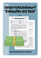 Vorschau - Stundenentwürfe - Unterrichtsentwurf Einkaufen mit Geld - Deckblatt