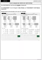 Vorschau - Arbeitsblätter - Gleichnamige Brüche addieren (Addition von gleichnamigen Brüchen) - Arbeitsblatt mit Lösungen - Seite 1