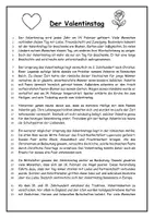 Vorschau - Stundenentwürfe - Sachtext Valentinstag - Textarbeit - Leseverstehen - Seite 1