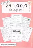 Vorschau - Arbeitsblätter - Zahlenraum 100000 (Hunderttausend) - Übungsheft - Deckblatt