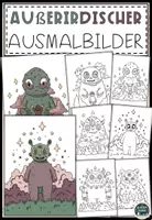 Vorschau - Mal- und Bastelvorlagen - Kinderfreundliche Außerirdischer Ausmalbilder - für Kinder - Deckblatt