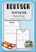 Vorschau - Arbeitsblätter - Deutsch: Wortarten im Winter ordnen - Deckblatt