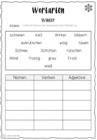 Vorschau - Arbeitsblätter - Deutsch: Wortarten im Winter ordnen - Seite 1