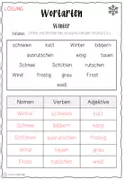 Vorschau - Arbeitsblätter - Deutsch: Wortarten im Winter ordnen - Seite 2