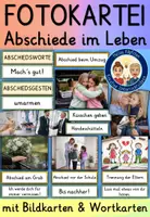 Vorschau - Fördermaterial/Inklusion - Abschied nehmen FOTOKARTEI Abschiedssituationen im Leben (Umzug Trennung Reise Tod Sterben Haustier) - Deckblatt