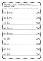 Vorschau - Arbeitsblätter - Murmel Lesen, Leseübungen Silben und Wörter 11 bis 20 - Seite 2
