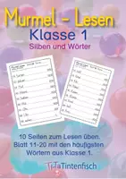 Vorschau - Arbeitsblätter - Murmel Lesen, Leseübungen Silben und Wörter 11 bis 20 - Deckblatt