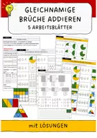 Vorschau - Arbeitsblätter - Materialpaket: Rechnen mit Brüchen (wachsend) - Deckblatt