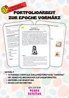 Vorschau - Arbeitsblätter - Deutschunterricht Vormärz: Portfolio mit Woyzeck & Lyrik - Deckblatt
