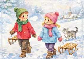 Vorschau - Poster - Kamishibai - Winter-Geschichte "Milli will rodeln" für die Kita - Seite 3