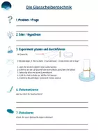 Vorschau - Arbeitsblätter - Wasser - Versuch - Die Glasscheibentechnik - Deckblatt