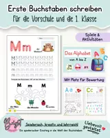 Vorschau - Arbeitsblätter - Buchstaben lernen A–Z – Arbeitsblätter inkl.Umlaute (Ä,Ö,Ü) - Deckblatt