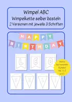 Vorschau - Mal- und Bastelvorlagen - Wimpel ABC - Wimpelkette basteln - Klassenraumgestaltung - Deckblatt