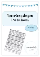 Vorschau - Arbeitsblätter - E-Mail Bewertungsbogen - Deckblatt