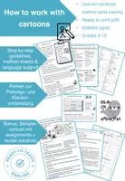 Vorschau - Arbeitsblätter - How to work with cartoons: Step-by-step guideline and phrases for cartoon analysis - Deckblatt