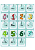 Vorschau - Fördermaterial/Inklusion - picture-word matching numbers 0-10 - Bild-Wort-Zuordnung - Seite 1