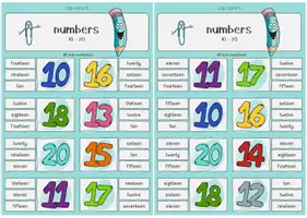 Vorschau - Fördermaterial/Inklusion - Clip cards numbers 10-20 - Klammerkarten - Seite 3