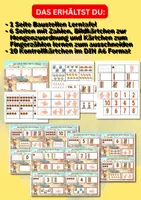 Vorschau - Arbeitsblätter - Mathe für Vorschulkinder: Spieltafel, Kärtchen & Kontrollkarten im coolen Baustellen-Design - Seite 2
