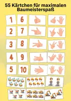 Vorschau - Arbeitsblätter - Mathe für Vorschulkinder: Spieltafel, Kärtchen & Kontrollkarten im coolen Baustellen-Design - Seite 3