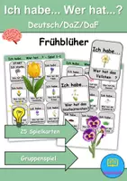 Vorschau - Spiele - Ich habe wer hat? (Frühblüher) 1. Klasse Deutsch / DaZ/DaF - Wortschatz Förderung • Hörverstehen • Leseverstehen (Gruppenspiel) - Deckblatt