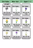 Vorschau - Spiele - Ich habe wer hat? (Frühblüher) 1. Klasse Deutsch / DaZ/DaF - Wortschatz Förderung • Hörverstehen • Leseverstehen (Gruppenspiel) - Seite 1