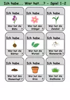 Vorschau - Spiele - Ich habe wer hat? (Frühblüher) 1. Klasse Deutsch / DaZ/DaF - Wortschatz Förderung • Hörverstehen • Leseverstehen (Gruppenspiel) - Seite 2
