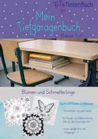 Vorschau - Mal- und Bastelvorlagen - Mein Tiefgaragenbuch Blumen - Beschäftgungsbuch für die Tiefgarage - Deckblatt
