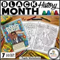 Vorschau - Arbeitsblätter - Black History Month: Celebrating Diversity & History Coloring Sheets - Deckblatt