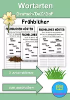Vorschau - Arbeitsblätter - Wortarten: Frühblüher - DaZ/DaF / Deutsch (Nomen • Verben • Adjektive) - Deckblatt