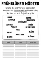 Vorschau - Arbeitsblätter - Wortarten: Frühblüher - DaZ/DaF / Deutsch (Nomen • Verben • Adjektive) - Seite 2