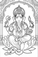 Vorschau - Arbeitsblätter - Hinduismus Ganesha Gott Text + Bild - Deckblatt