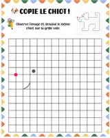Aperçu - Feuilles d'exercices - Petits graphistes : dessine et reproduis ton animal sur la grille ! - Page 1