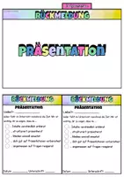 Vorschau - Fördermaterial/Inklusion - Feedbackkarte Präsentation – Rückmeldebogen Referat Schule Feedbackbogen Reflexion Präsentation - Seite 3