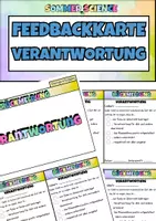 Vorschau - Fördermaterial/Inklusion - Feedback Unterricht – Verantwortung bewerten Schule Rückmeldebogen Feedbackkarte Feedbackbogen Reflexion - Deckblatt