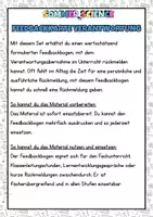 Vorschau - Fördermaterial/Inklusion - Feedback Unterricht – Verantwortung bewerten Schule Rückmeldebogen Feedbackkarte Feedbackbogen Reflexion - Seite 1