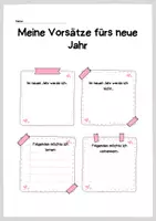 Vorschau - Arbeitsblätter - Meine Vorsätze fürs neue Jahr - Deckblatt