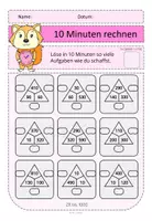 Vorschau - Aufgabenkarten - 10 Minuten rechnen 2 Rechendreiecke ZR 1000 - Seite 1