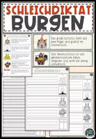 Vorschau - Arbeitsblätter - Burgen Schleichdiktat, Ausmalbilder Materialpaket - Deckblatt