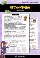 Vorschau - Arbeitsblätter - Archäologie | Lückentext | Wissenschaft | Geschichte | Methoden - Deckblatt