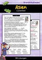 Vorschau - Arbeitsblätter - Asien – Materialpaket | Wissenskartei, Lückentext & Quizkarten - Seite 1