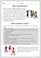 Vorschau - Arbeitsblätter - Warum spielen Menschen - Vertretung - Deckblatt