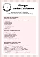 Vorschau - Arbeitsblätter - Übungen zu den Zeitformen - Deckblatt