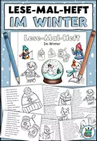 Vorschau - Arbeitsblätter - Lese-Mal-Heft "Im Winter" DaZ / DaF / Deutsch - Deckblatt
