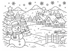 Vorschau - Mal- und Bastelvorlagen - Ausmaldbilder "WINTER" - 2 Motive (Schneemann, Weihnachten) - Seite 2