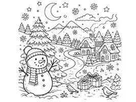 Vorschau - Mal- und Bastelvorlagen - Ausmaldbilder "WINTER" - 2 Motive (Schneemann, Weihnachten) - Seite 3