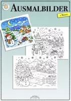Vorschau - Mal- und Bastelvorlagen - Ausmaldbilder "WINTER" - 2 Motive (Schneemann, Weihnachten) - Deckblatt