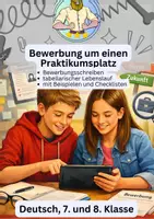 Vorschau - Arbeitsblätter - Bewerbungen Praktikum – Interaktive Partnerarbeit zu Bewerbungsschreiben & Lebenslauf mit Beispielen, Checkliste | Klasse 7/8 Deutsch - Deckblatt
